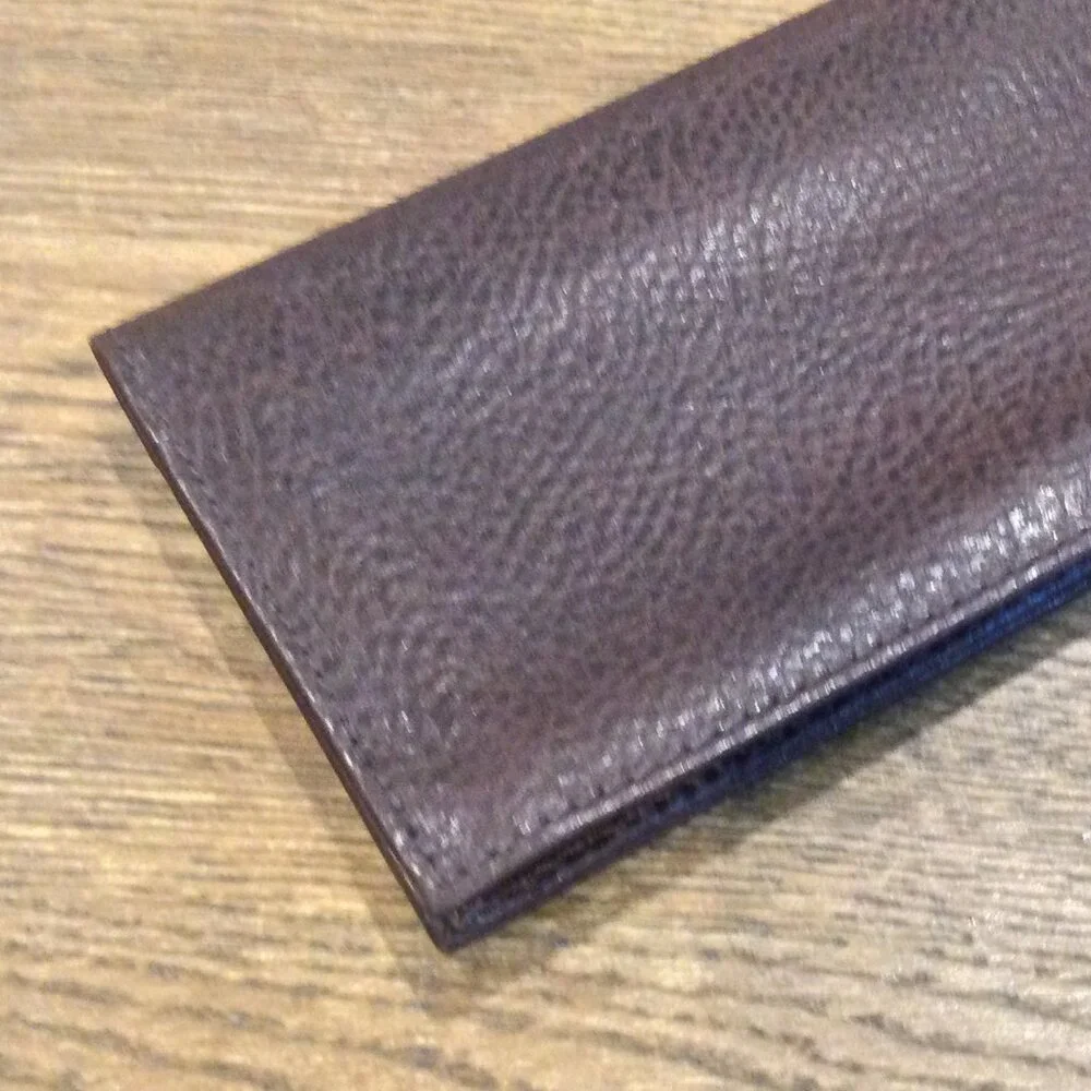 NEW! COLE HAAN Dark Brown Leather Slim Wallet Made in Italy